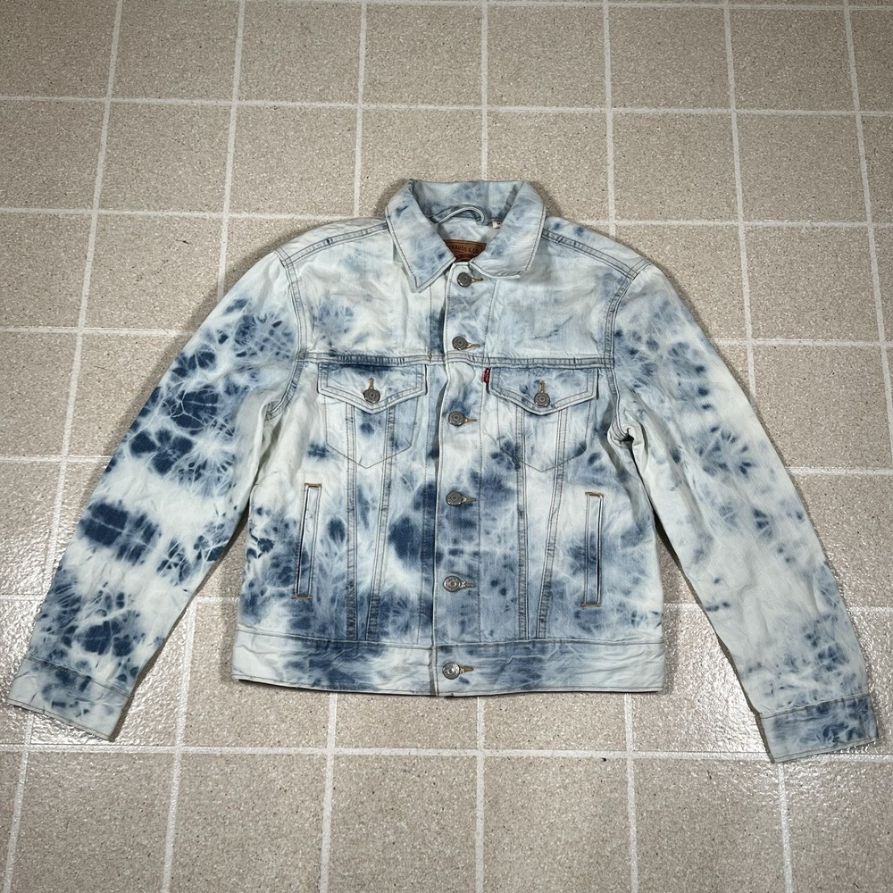 Levis Strauss & Co Women XS Blue Acid Stone Wash Trucker Denim Jacket‎